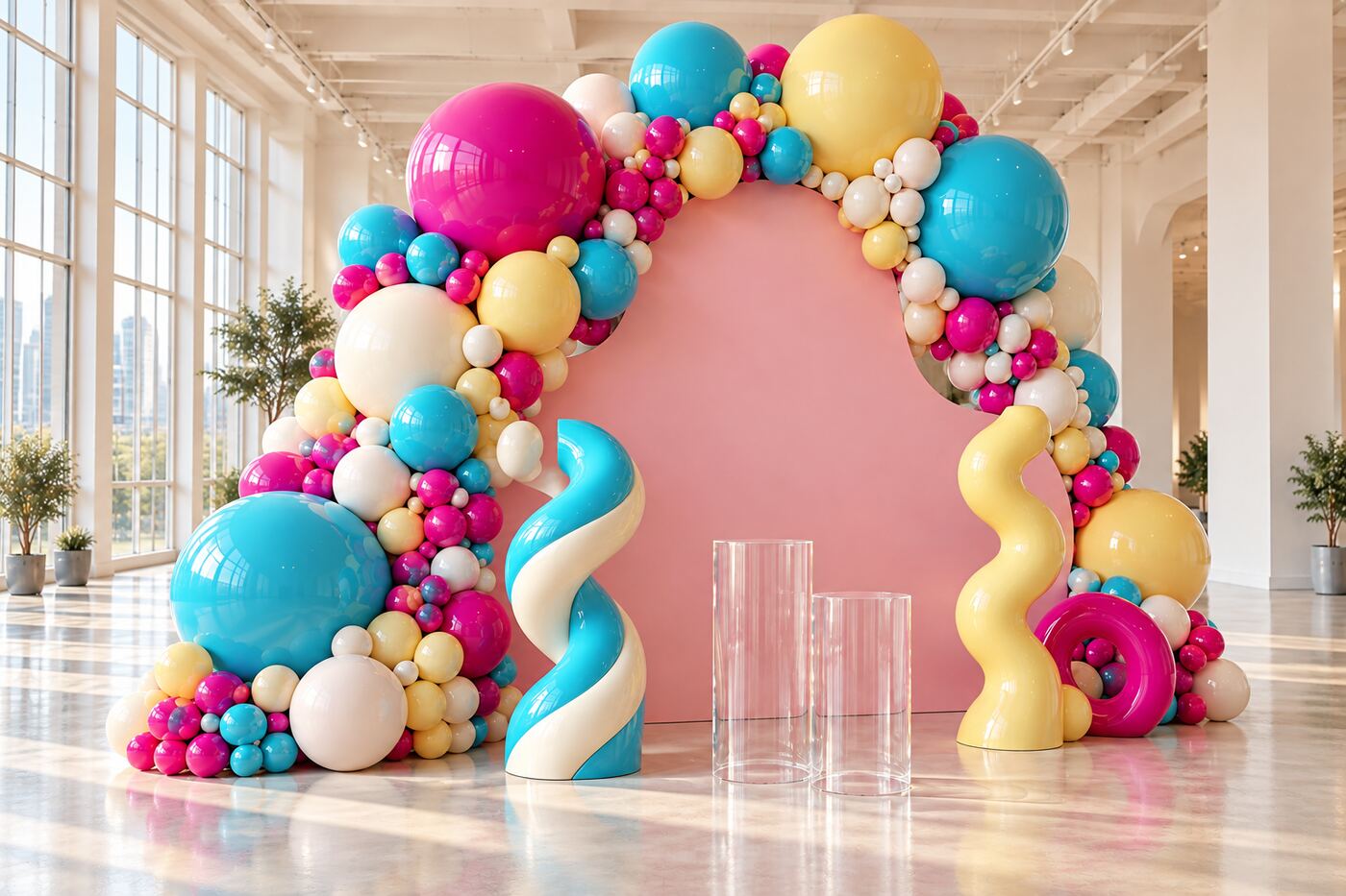 Candy Current original event installation, left three-quarter view