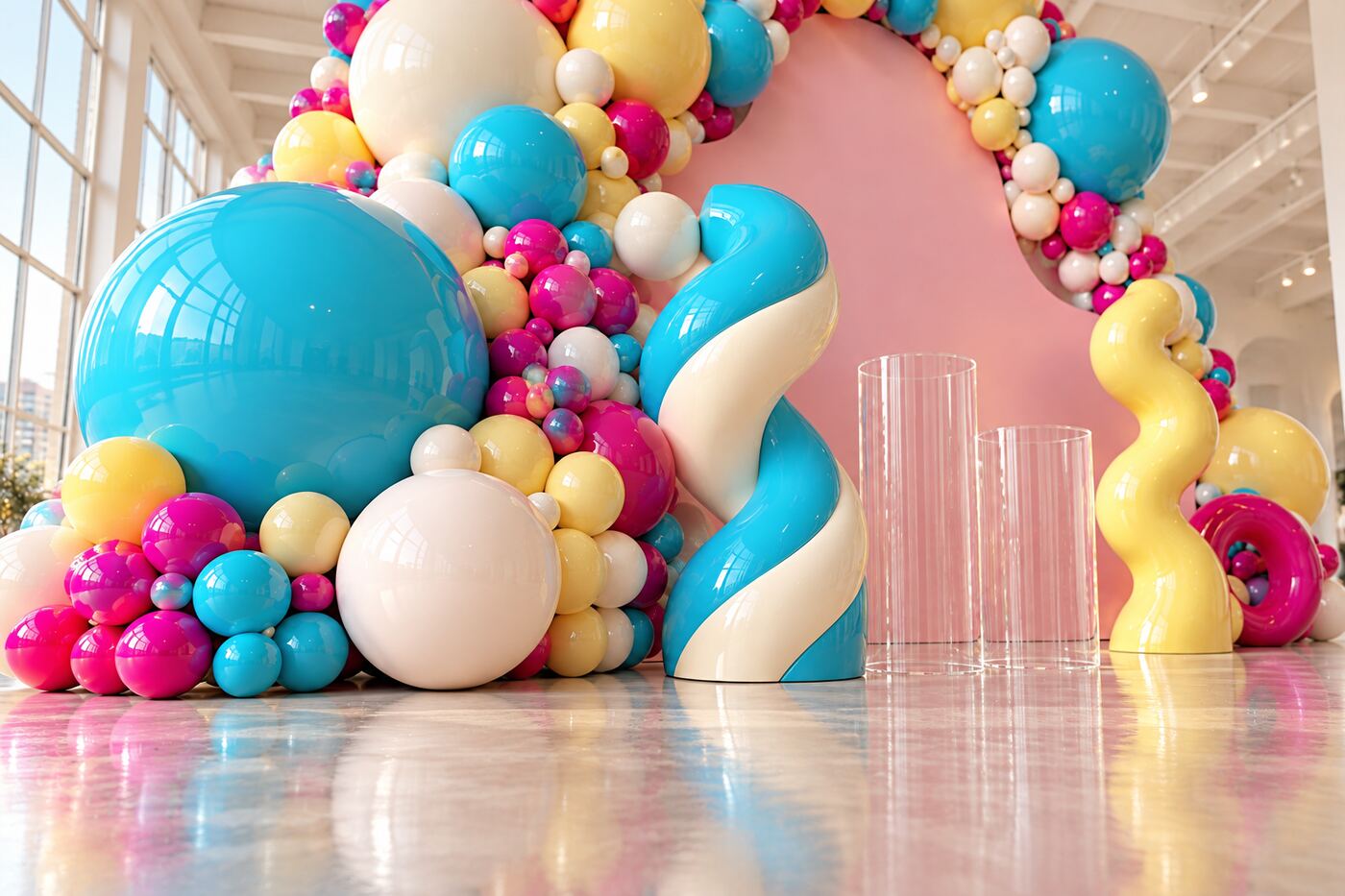 Candy Current original event installation, floor anchor and base detail