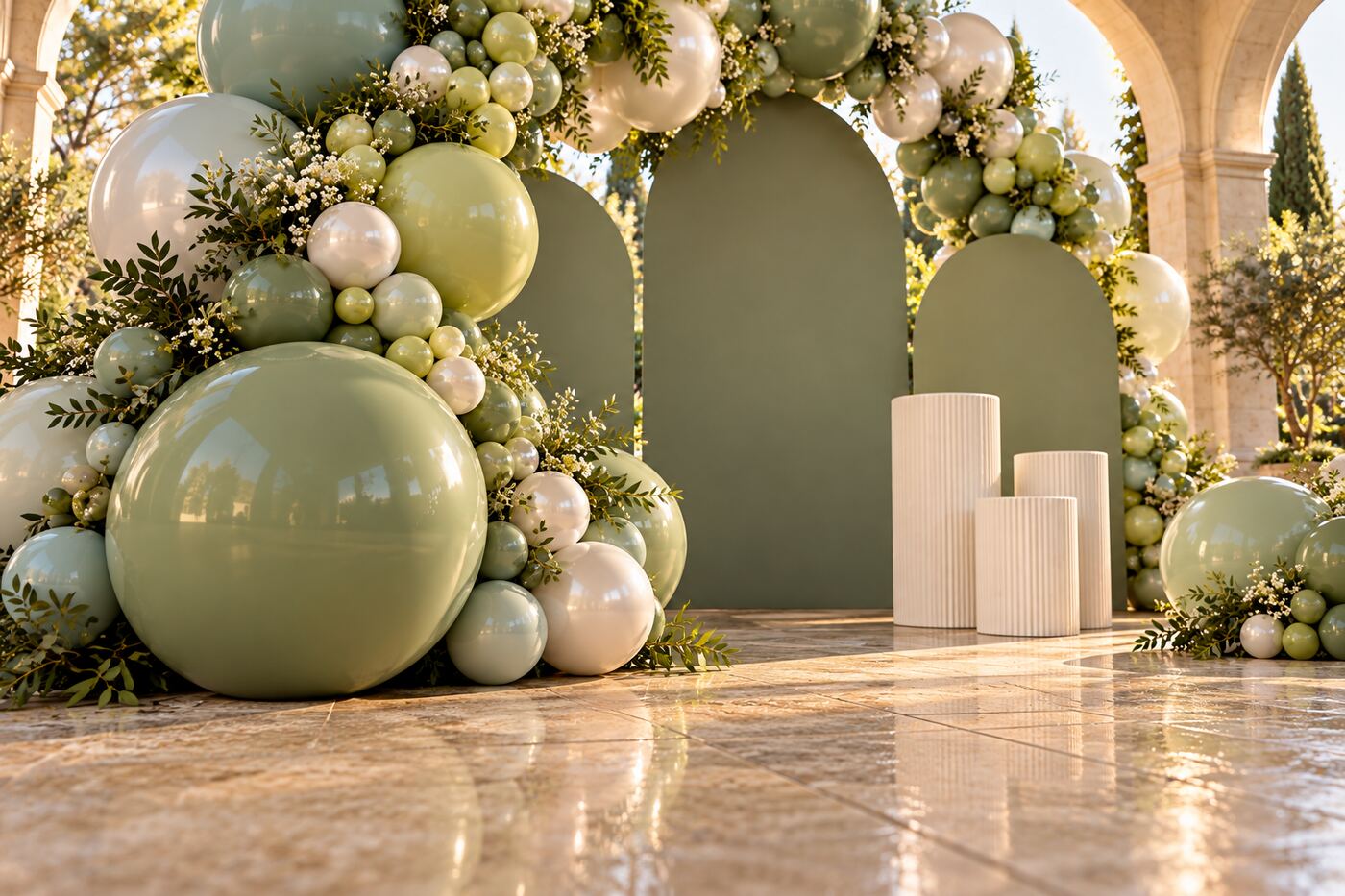 Garden Gala original event installation, floor anchor and base detail