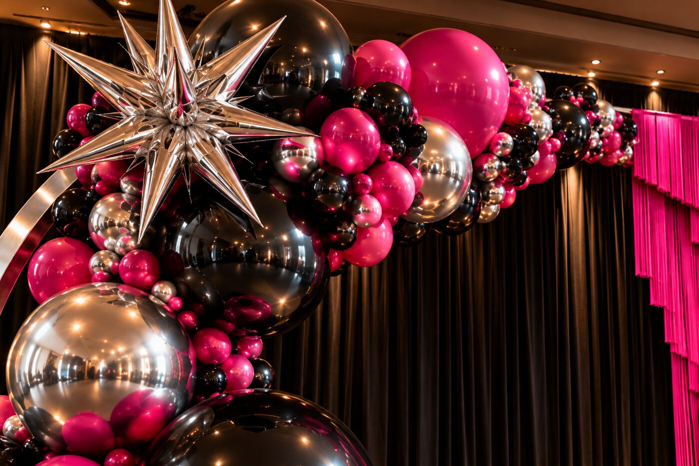 Midnight Celebration original event installation, balloon layers detail